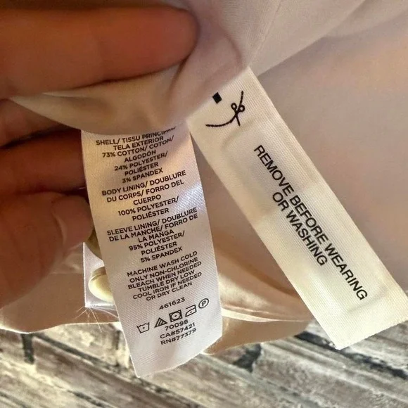 Ann Taylor Blazer Women 6P Beige Cotton Career Office Petite Jacket - Picture 3 of 5